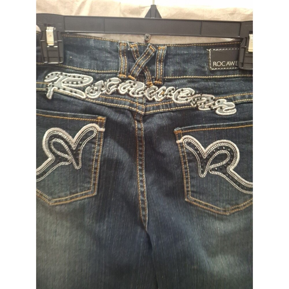 ROCAWEAR Women's Dark Denim Blue Jeans Size 18 ( 1007)